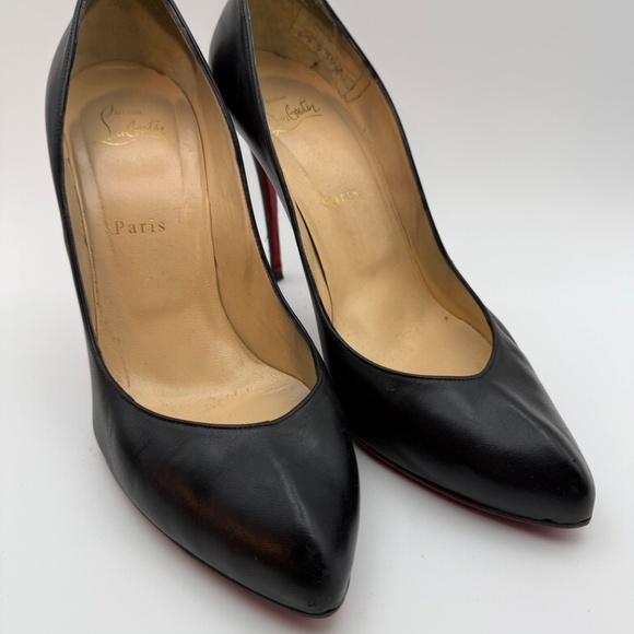 CHRISTIAN LOUBOUTIN CREASED TOE 10MM STILETTO PUMPS SIZE 41 BLACK KID - Picture 2 of 8